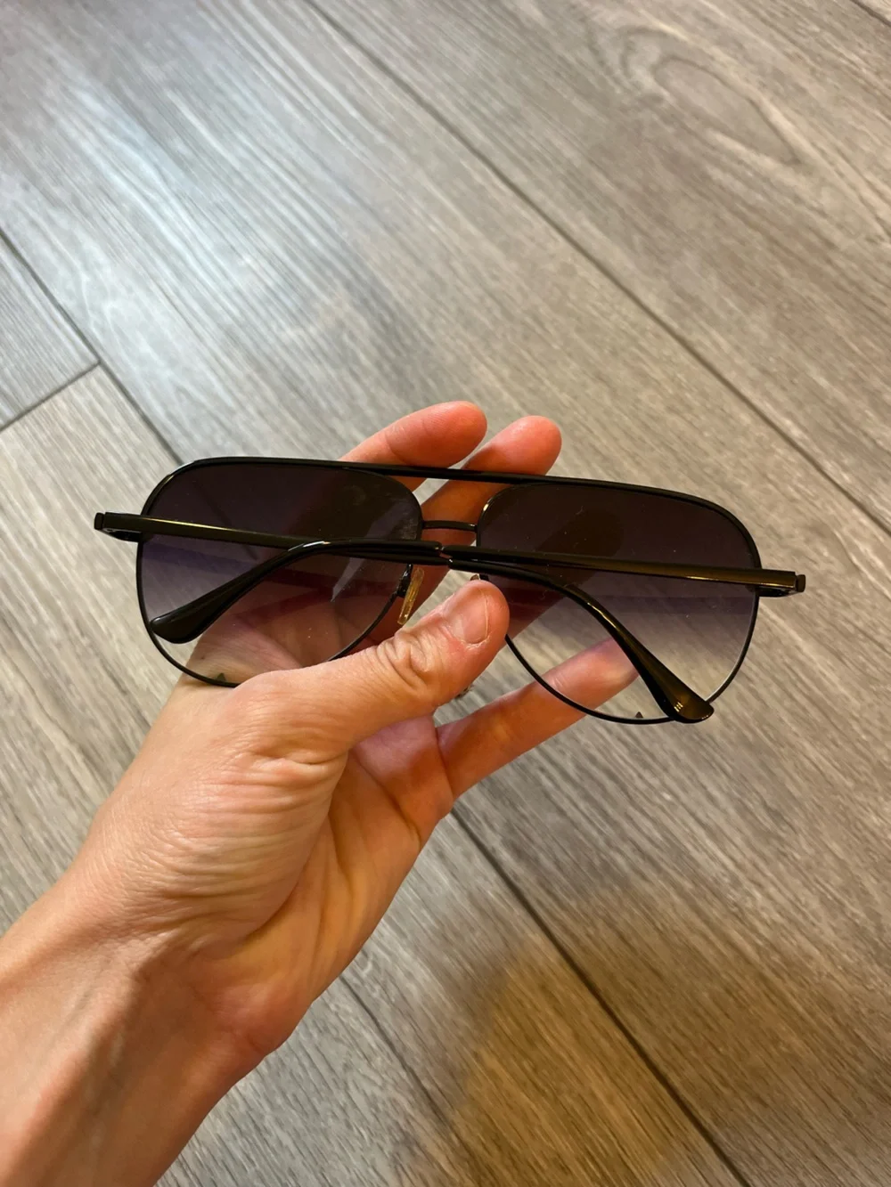 QUAY Australia High Key Mini Sunglasses in a black metal aviator frame - Women’s